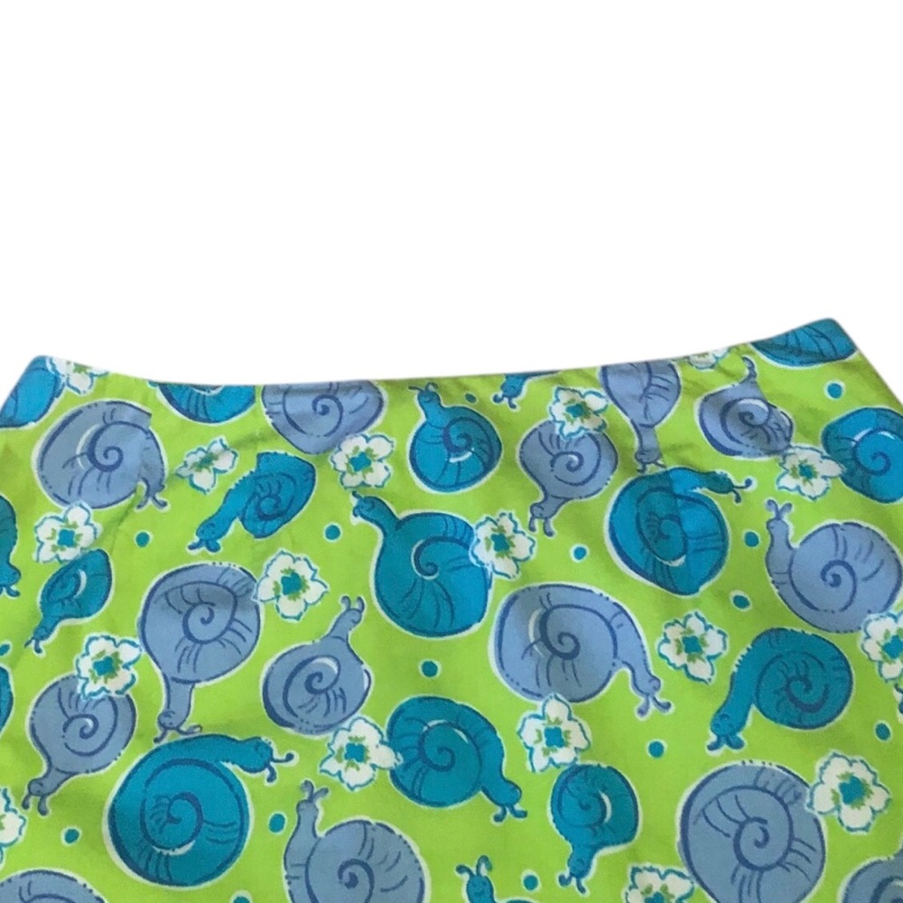 Lilly Pulitzer VTG skirt snail escargot print Lilly White Label cotton lined - Picture 4 of 9